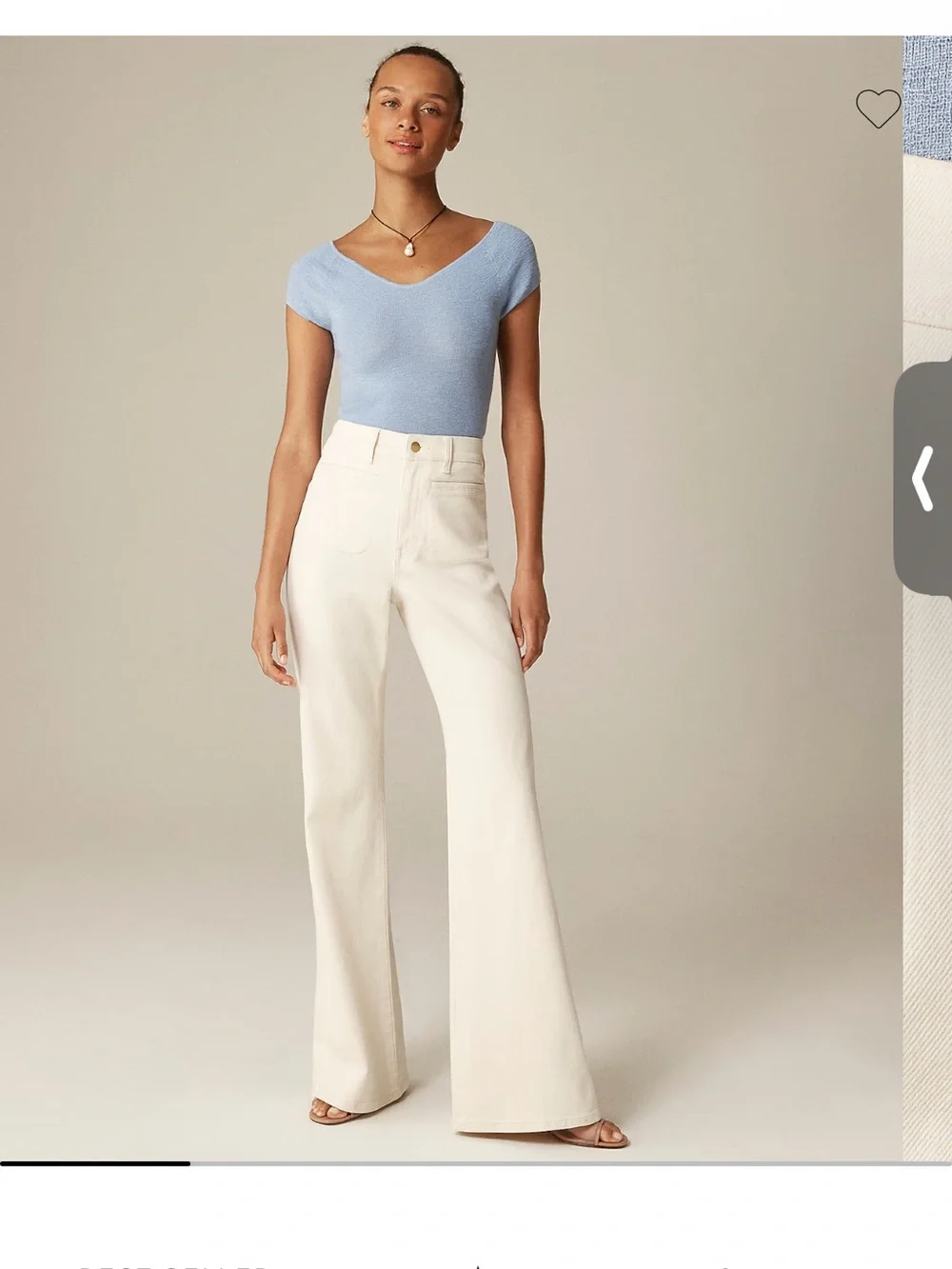 Women's Flared Jeans in Ivory